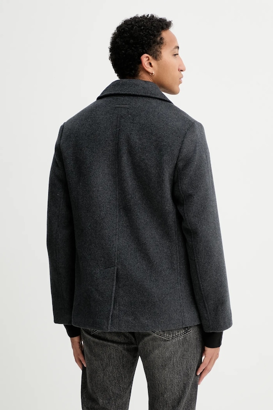 Odzież Calvin Klein płaszcz z dodatkiem wełny LV04LD472G szary