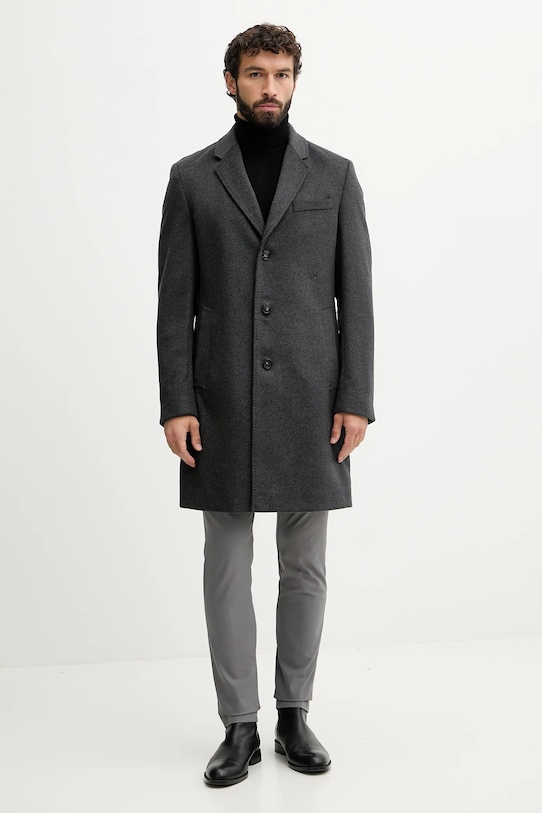 BOSS płaszcz wełniany 50549187 szary AW25