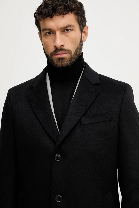 Vlnený kabát BOSS čierna 50549187