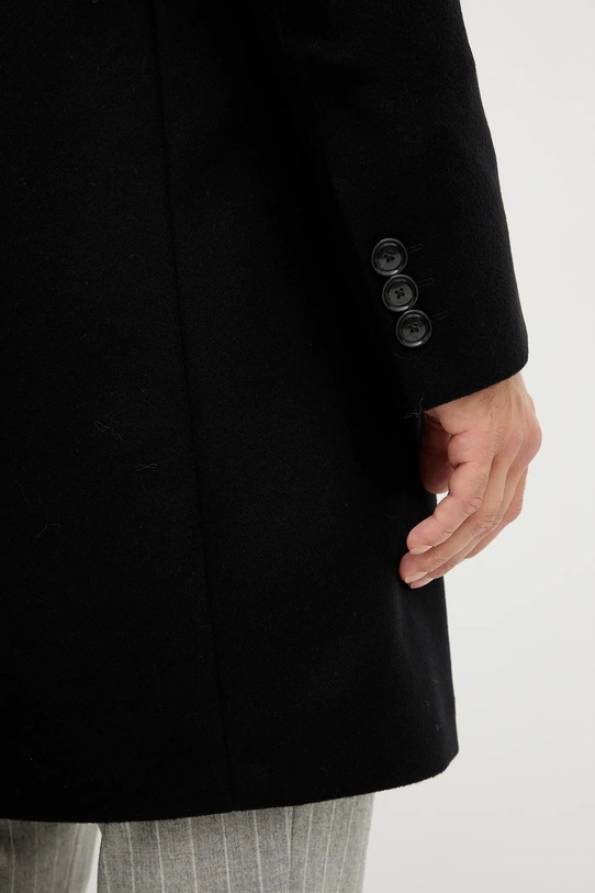 Vlnený kabát BOSS 50549187 čierna