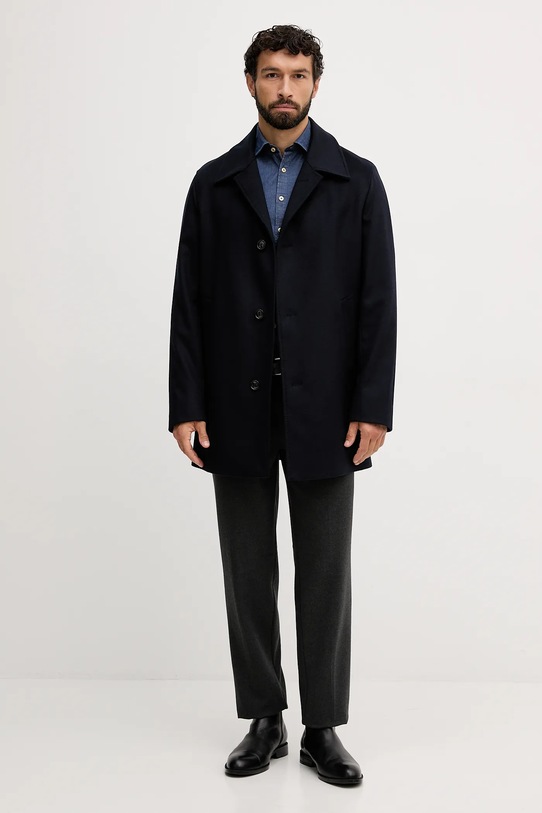 Вълнено палто BOSS 50551087 тъмносин AW25