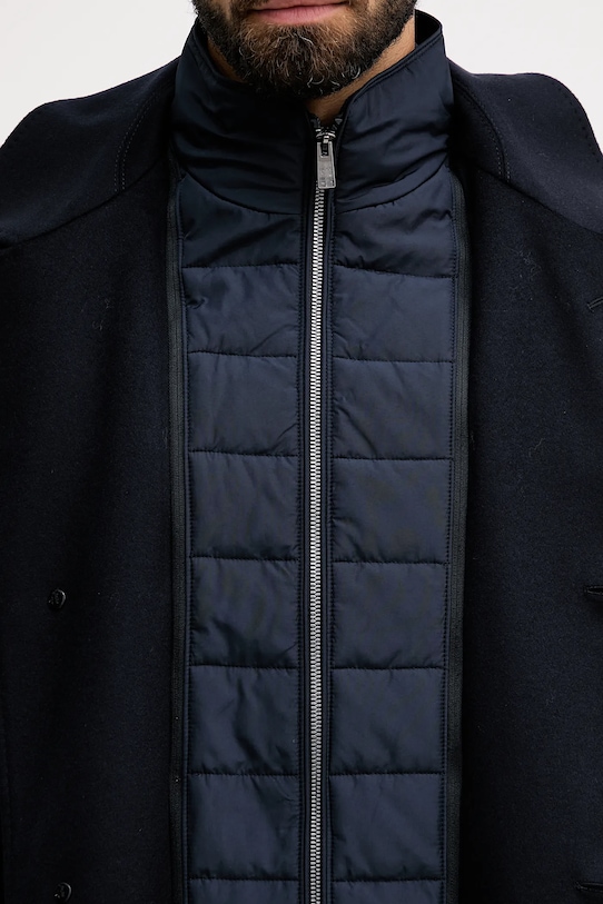 Вълнено палто BOSS тъмносин 50551087