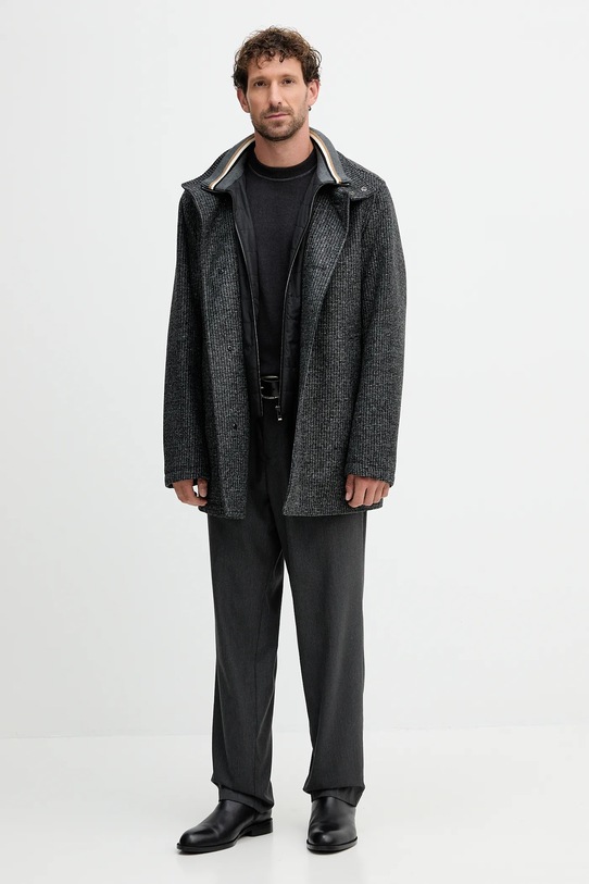 BOSS palton de lână 50551614 gri AW25
