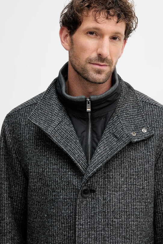 BOSS palton de lână gri 50551614