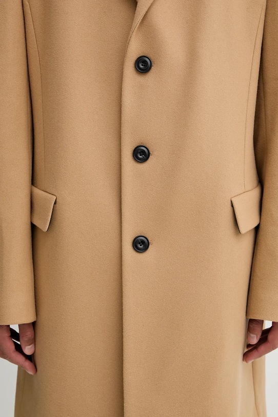 HUGO płaszcz z wełną 50546528 beżowy