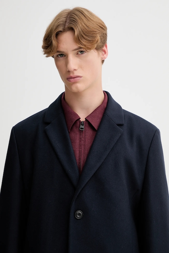 HUGO palton de lână bleumarin 50546528