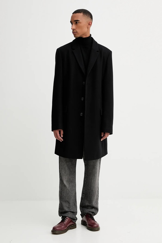 Палто с вълна HUGO 50546528 черен AW25