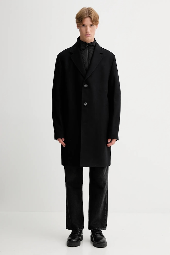 HUGO palton de lână 50546546 negru AW25