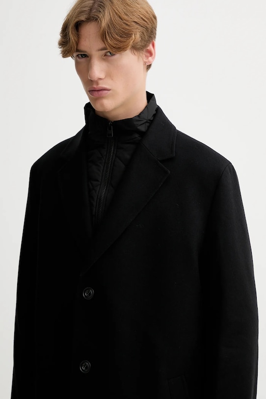HUGO palton de lână negru 50546546