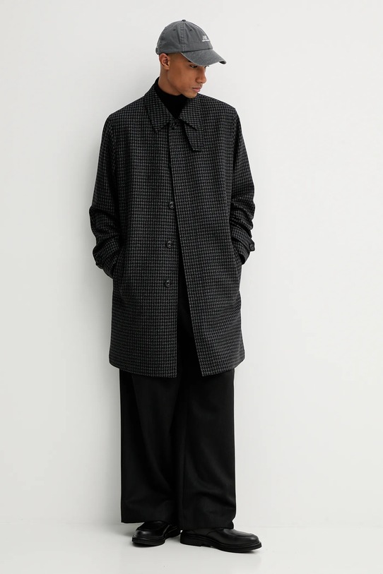 Kabát s vlnou HUGO 50549789 černá AW25