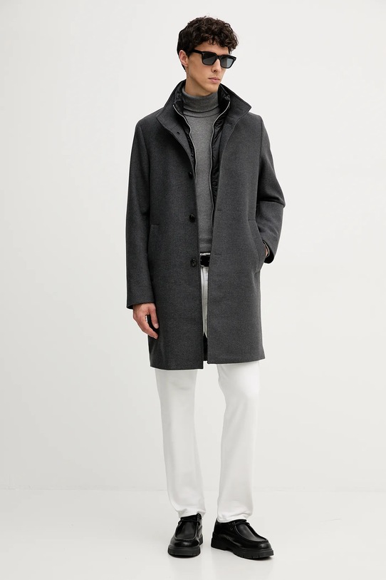 Marc O'Polo płaszcz z dodatkiem wełny 529028871044 szary AW25