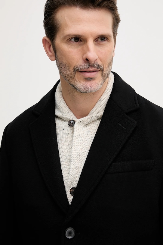 Liu Jo płaszcz z dodatkiem wełny czarny QXX073.T217A