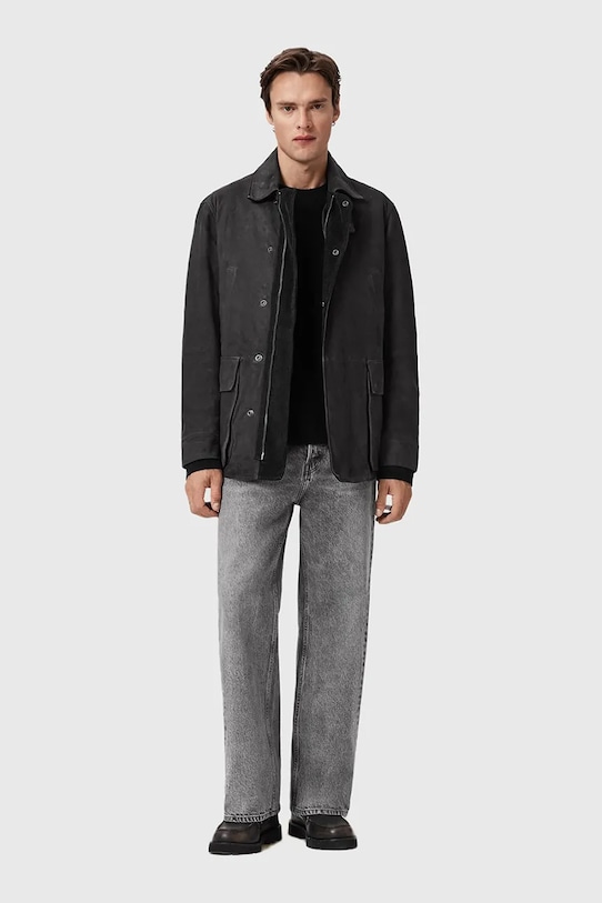 AllSaints płaszcz zamszowy BOLTON M003LD