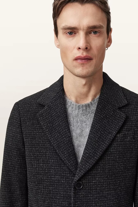 Plašč z dodatkom volne AllSaints CASPIAN črna M023OD