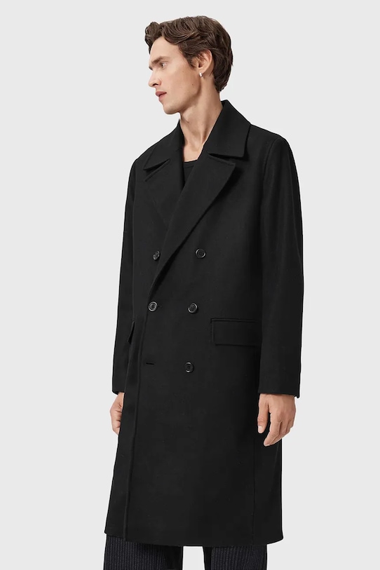 AllSaints haină cu lână CURRAN M019OD negru NC25