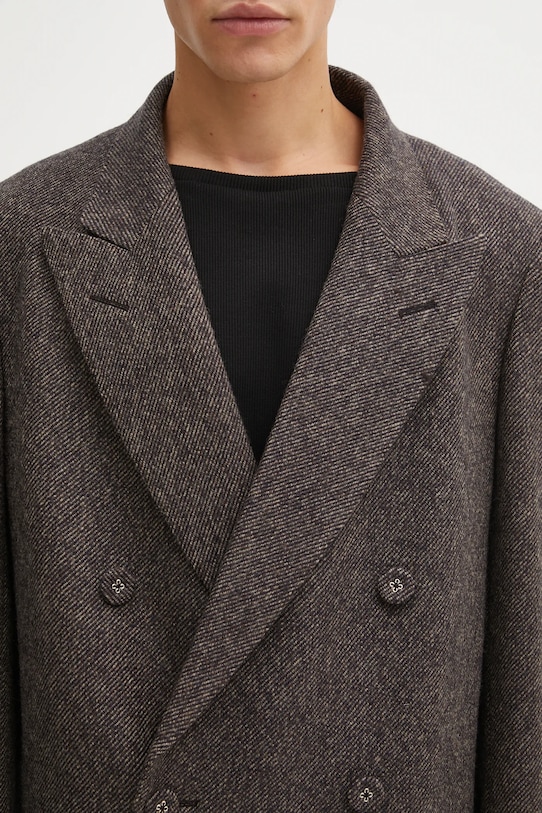 Wales Bonner gyapjúkabát Mayfair Coat barna MA25CO09.WO02.903