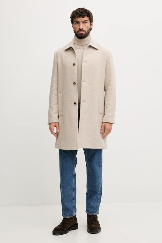 Пальто с добавлением шерсти United Colors of Benetton 2C4VUN06U бежевый AW25