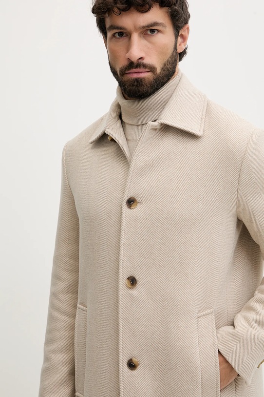 Пальто с добавлением шерсти United Colors of Benetton бежевый 2C4VUN06U