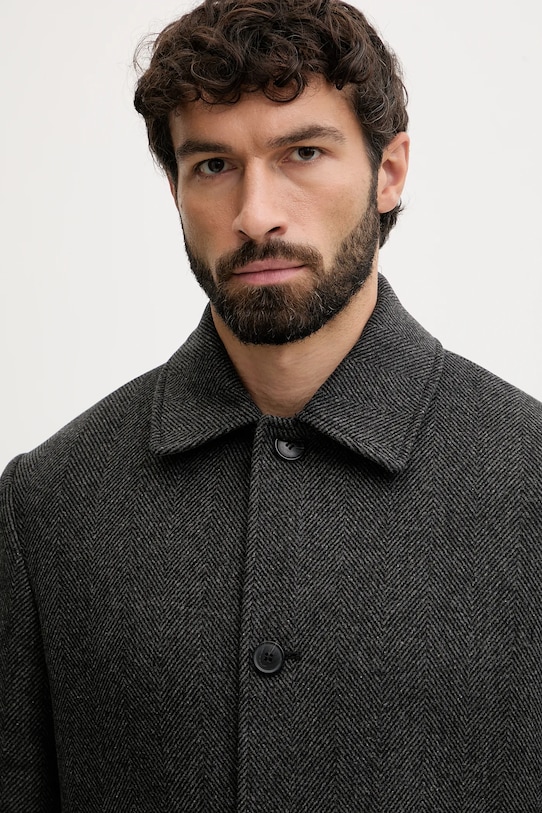 Пальто с добавлением шерсти United Colors of Benetton серый 2C4VUN06U