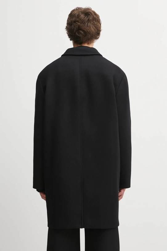 Odzież Maison Kitsuné płaszcz wełniany Tailored PM02205WM2030 czarny