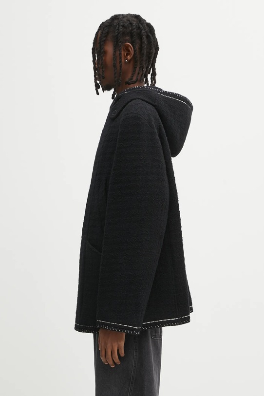 Ader Error płaszcz z dodatkiem wełny COAT BO01FWCT0104BK czarny AW25