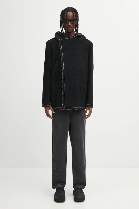 Ader Error płaszcz z dodatkiem wełny COAT BO01FWCT0104BK