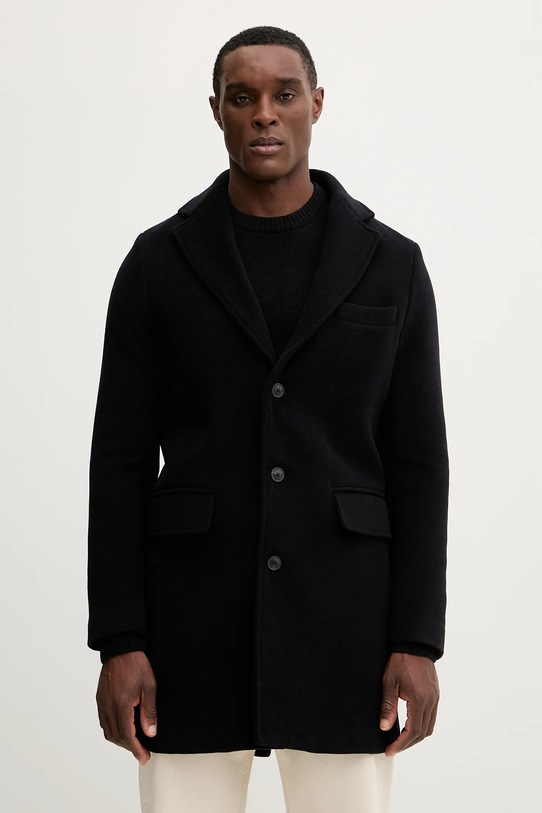 Trussardi płaszcz z dodatkiem wełny pozostałe granatowy 8022M000005N