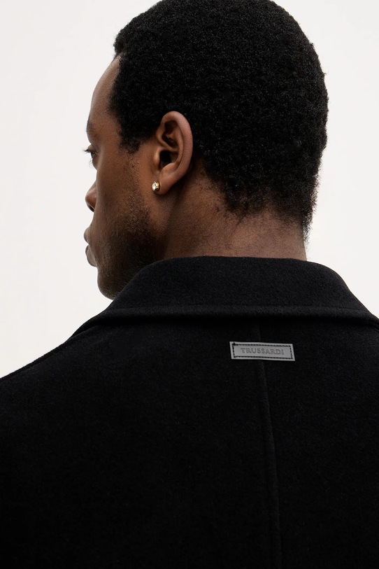 Trussardi płaszcz z dodatkiem wełny 8022M000005N czarny