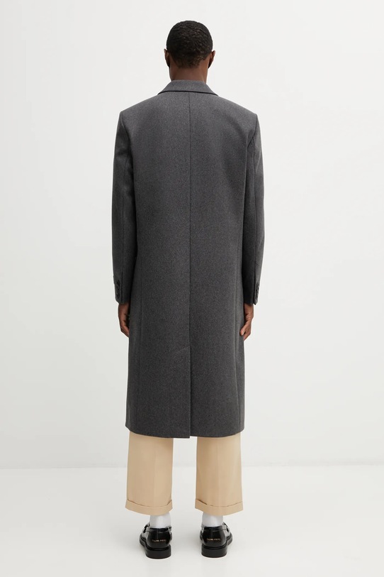Odzież Sporty & Rich płaszcz z dodatkiem wełny Signature Logo Wool OW04962326GY11 szary