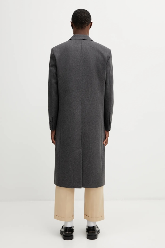 Odzież Sporty & Rich płaszcz z dodatkiem wełny Signature Logo Wool OW04962326GY11 szary