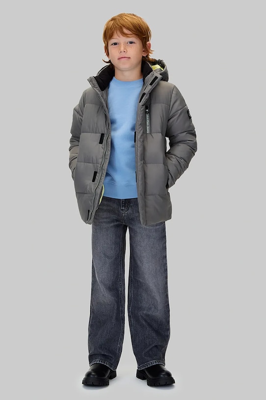 Dětská zimní bunda Calvin Klein Jeans IB0IB01276.104.116.9BYA šedá