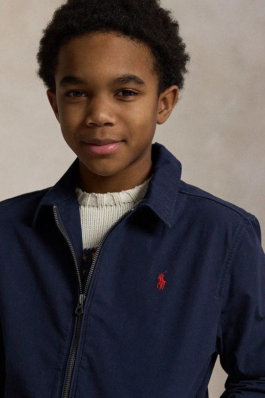 Παιδικό βαμβακερό μπουφάν Polo Ralph Lauren 323934661002 σκούρο μπλε