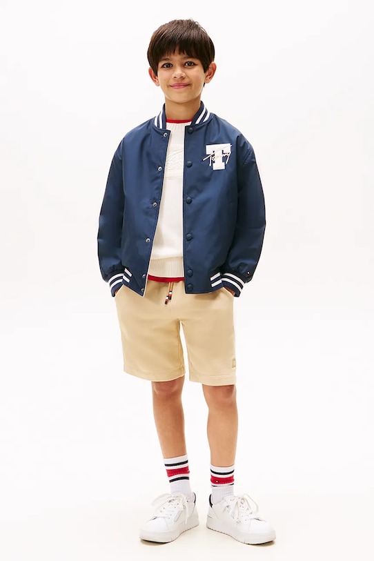 Chłopiec Tommy Hilfiger kurtka bomber dwustronna dziecięca KB0KB09740.9BYA granatowy