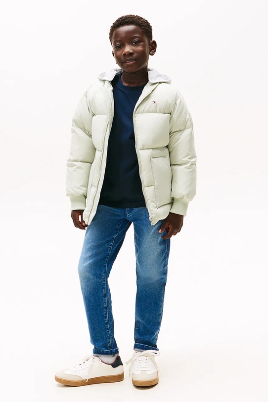 Tommy Hilfiger kurtka puchowa dziecięca KB0KB09815.9BYA beżowy AW25