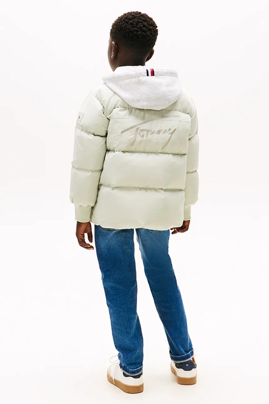 Chłopiec Tommy Hilfiger kurtka puchowa dziecięca KB0KB09815.9BYA beżowy