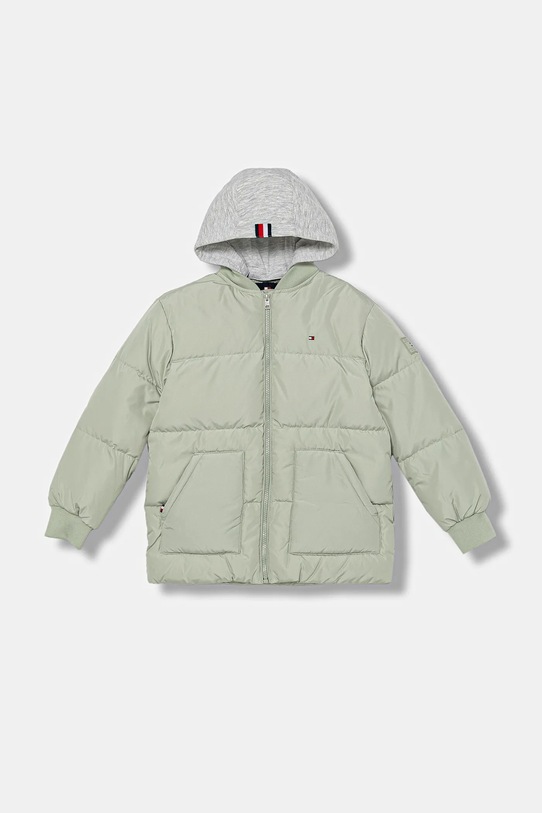 Dětská péřová bunda Tommy Hilfiger KB0KB09815.9BYA zelená AW25