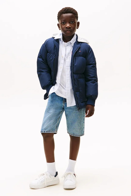 Chłopiec Tommy Hilfiger kurtka puchowa dziecięca KB0KB09815.9BYA granatowy