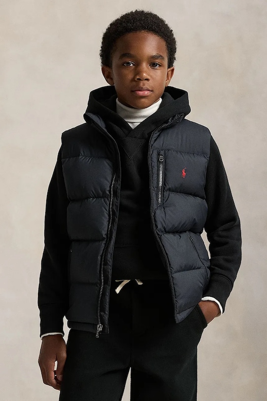Polo Ralph Lauren bezrękawnik dziecięcy bez kaptura czarny 323969863001