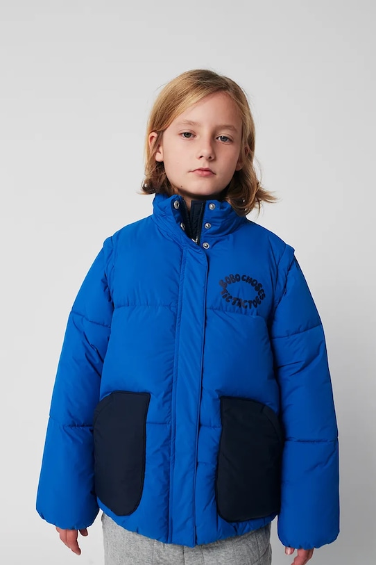 Bobo Choses kurtka dziecięca Tic Tac Toe bez kaptura niebieski 225AC124