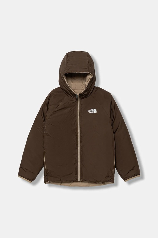 Dětská oboustranná bunda The North Face B REVERSIBLE PERRITO HOODED JACKET s podšívkou béžová NF0A88TWBOX1