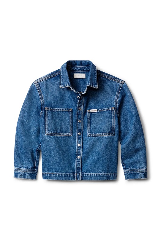 Дитяча бавовняна куртка Calvin Klein Jeans IB0IB02594.9BYA блакитний AW25