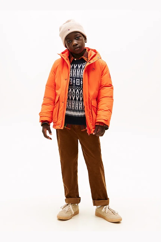 Tommy Hilfiger kurtka dziecięca KB0KB09889.9BYA pomarańczowy