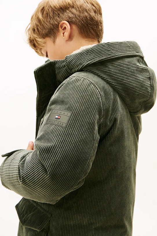 Tommy Hilfiger kurtka sztruksowa dziecięca zielony KB0KB09890.9BYA