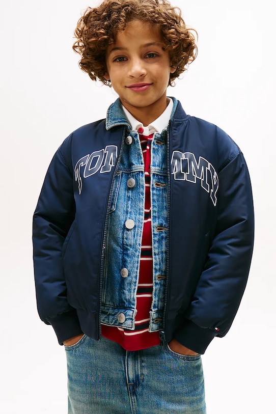 Tommy Hilfiger kurtka dziecięca bez kaptura granatowy KB0KB09957.128.176.9BYA