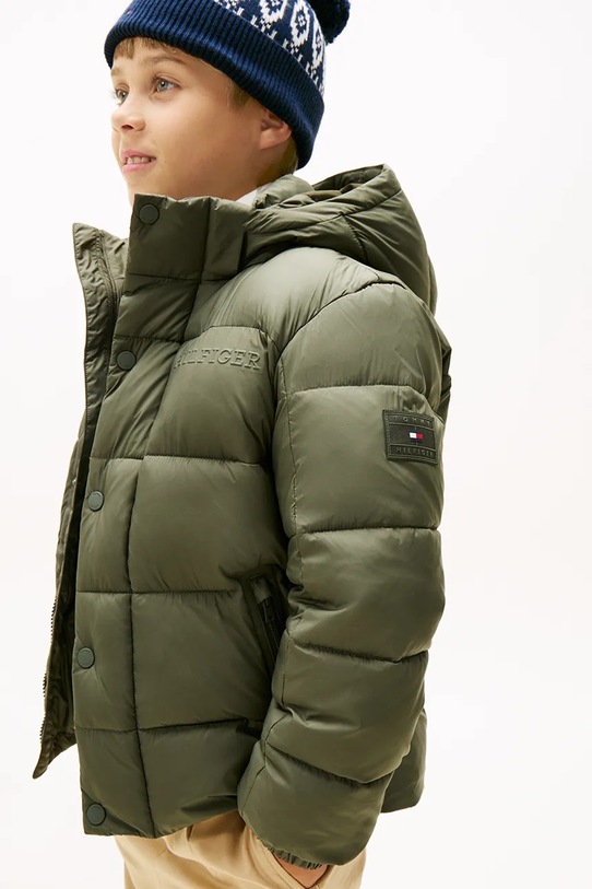 Chłopiec Tommy Hilfiger kurtka dziecięca KB0KB10093.128.176.9BYA zielony