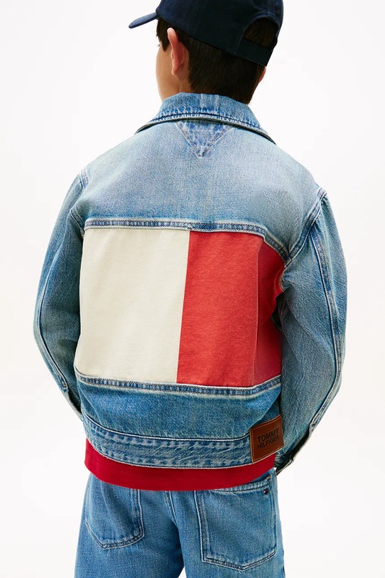 Chłopiec Tommy Hilfiger kurtka jeansowa dziecięca KB0KB10108.9BYA niebieski