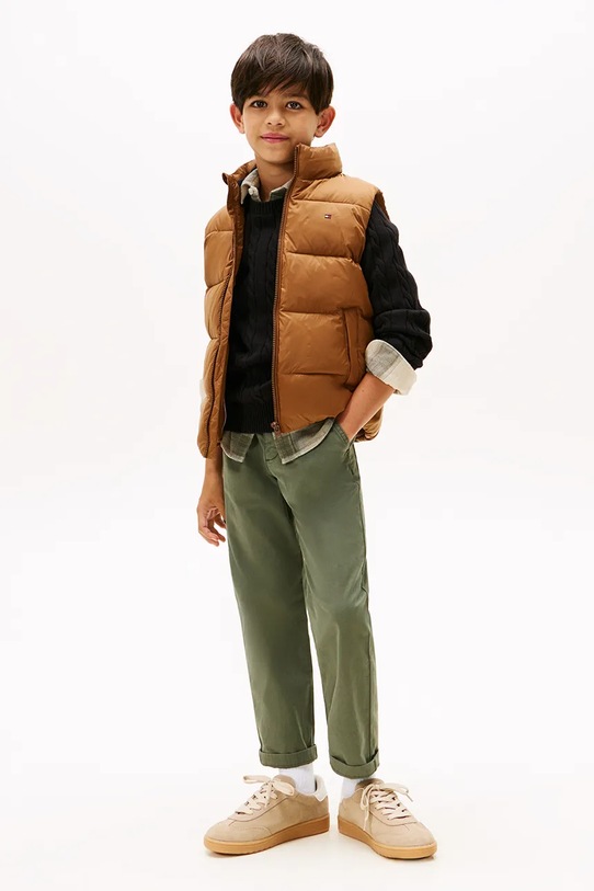 Tommy Hilfiger bezrękawnik dziecięcy brązowy KB0KB10092.128.176.9BYA