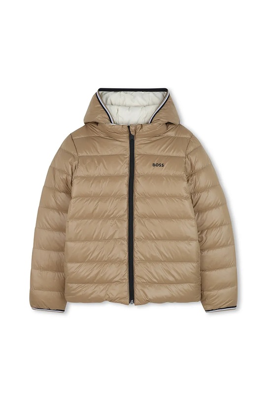 Chłopiec BOSS kurtka puchowa dwustronna dziecięca J52398.114.150 beżowy