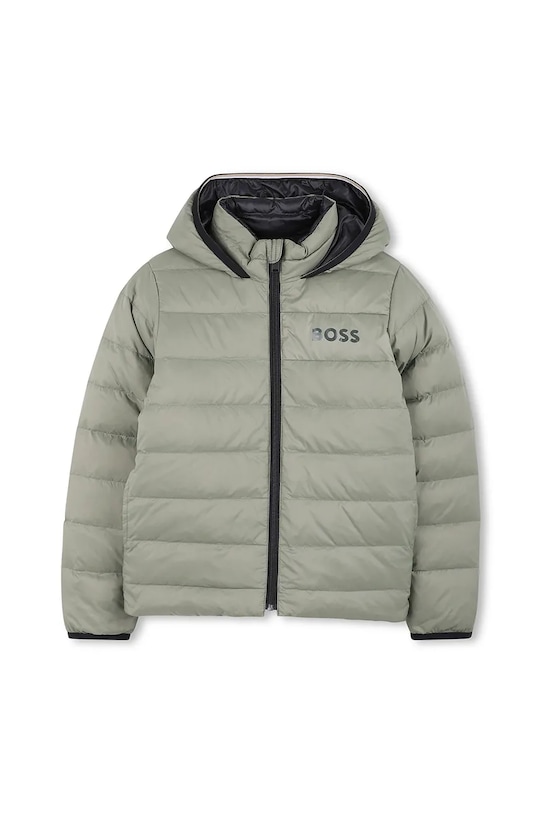 BOSS geacă de puf reversibila pentru copii cu captuseala verde J52398.162.174