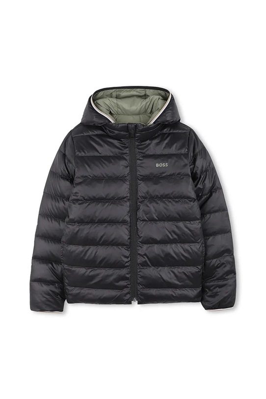 Băieți BOSS geacă de puf reversibila pentru copii J52398.162.174 verde